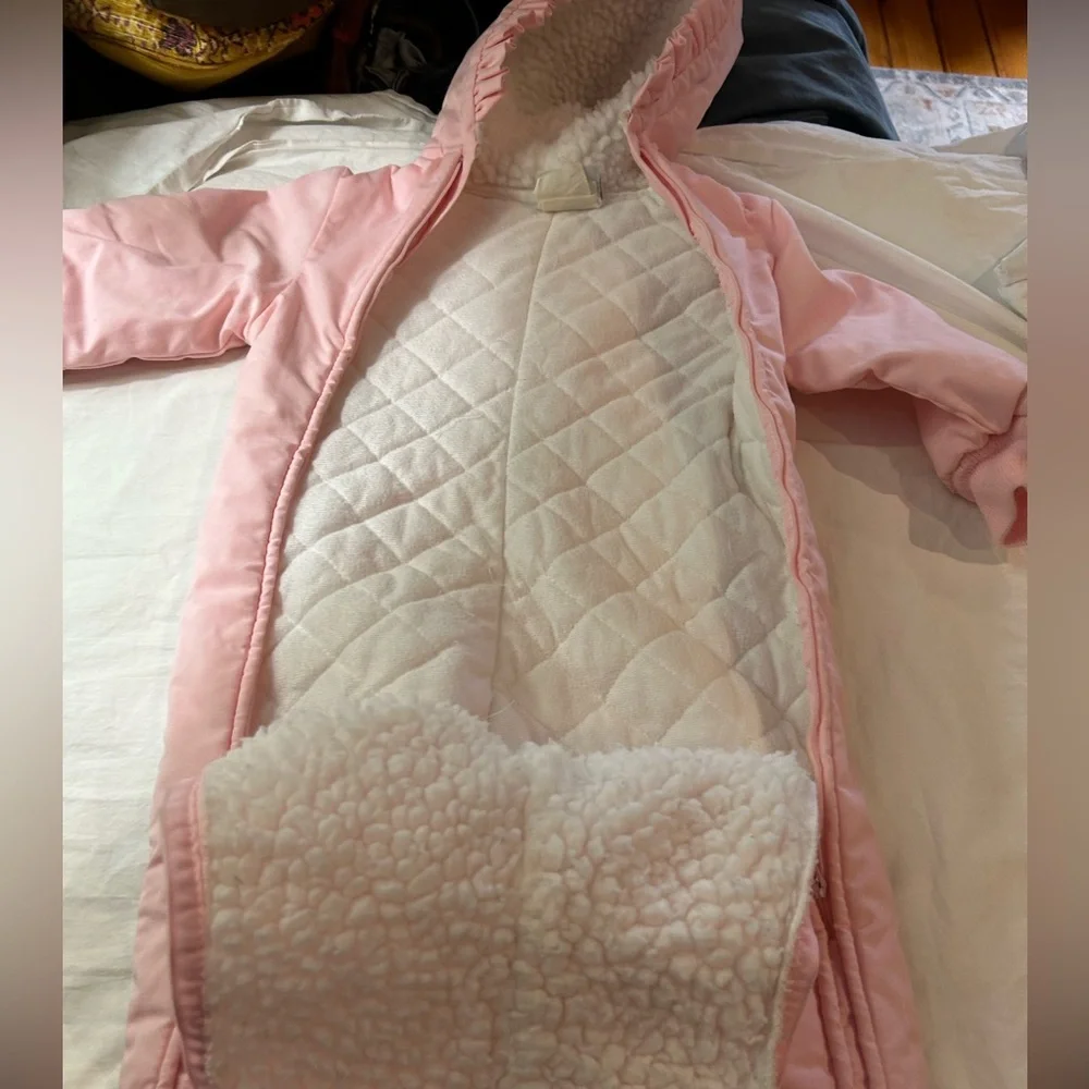VINTAGE BEATRIX POTTER Quiltex Puddle‎ Duck Pink Snowsuit Infant Embroidered